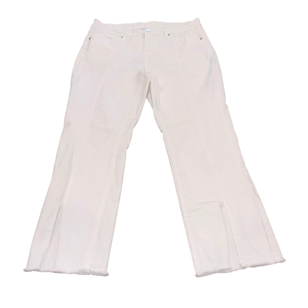 Raw‎ Hem Slit Front Crop Jeans Womens 10 White For The Republic